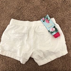White linen style shorts
